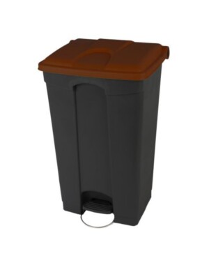 Step-On Container 90L Dark Grey Body with Brown Lid 1 Per Case