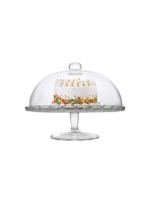 Cake Stand glassfoot and Dome Glass Cover 30cm,12" 1 Per Case