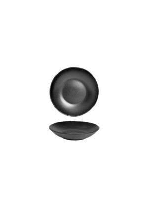 Glam Matt Black Organic Deep Plate 23cm, 9" 12 per case