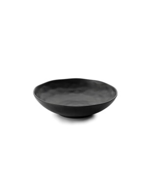 Melemine Organic Black Round Bowl 31cm,12.2" 3L