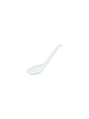 White Melamine Soup Spoon 0.6oz 150x45mm 6x1.75" 12 Per Case