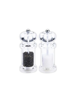 Acrylic 2 Piece Salt & Pepper Mill Set 14cm,5.5" 1 Set Per Case