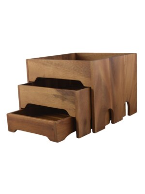 Acacia 3 drawer Display 28x28x22cm 11x11x9" 1 Per Case