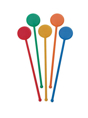Disc Stirrer Assorted colours 15.25cm 6 Inch 250pcs Per Pack
